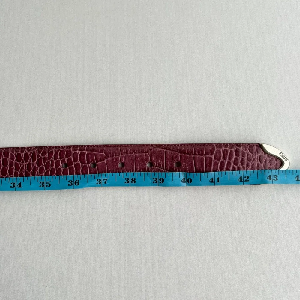 Lauren Ralph Lauren Italian Leather Belt Womens XL Purple Croc Embossed Vintage